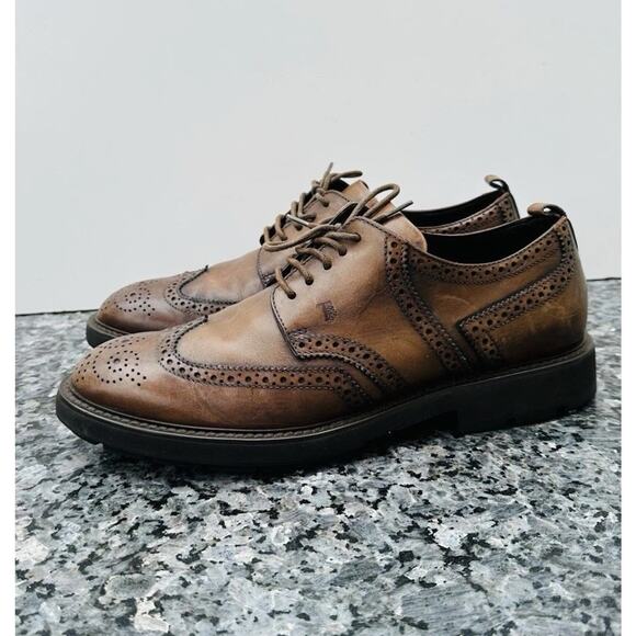 TODS BROWN WING TIP SHOES SIZE 7 UK / 8 USA MADE IN ITALY main image 4